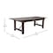 Flash Furniture Rectangle 40 in W, 96 in L, 30 in H, Pine Wood, Pinus Glabra, Steel, Mahogany XA-F-96X40-MG-GG - alternate 7